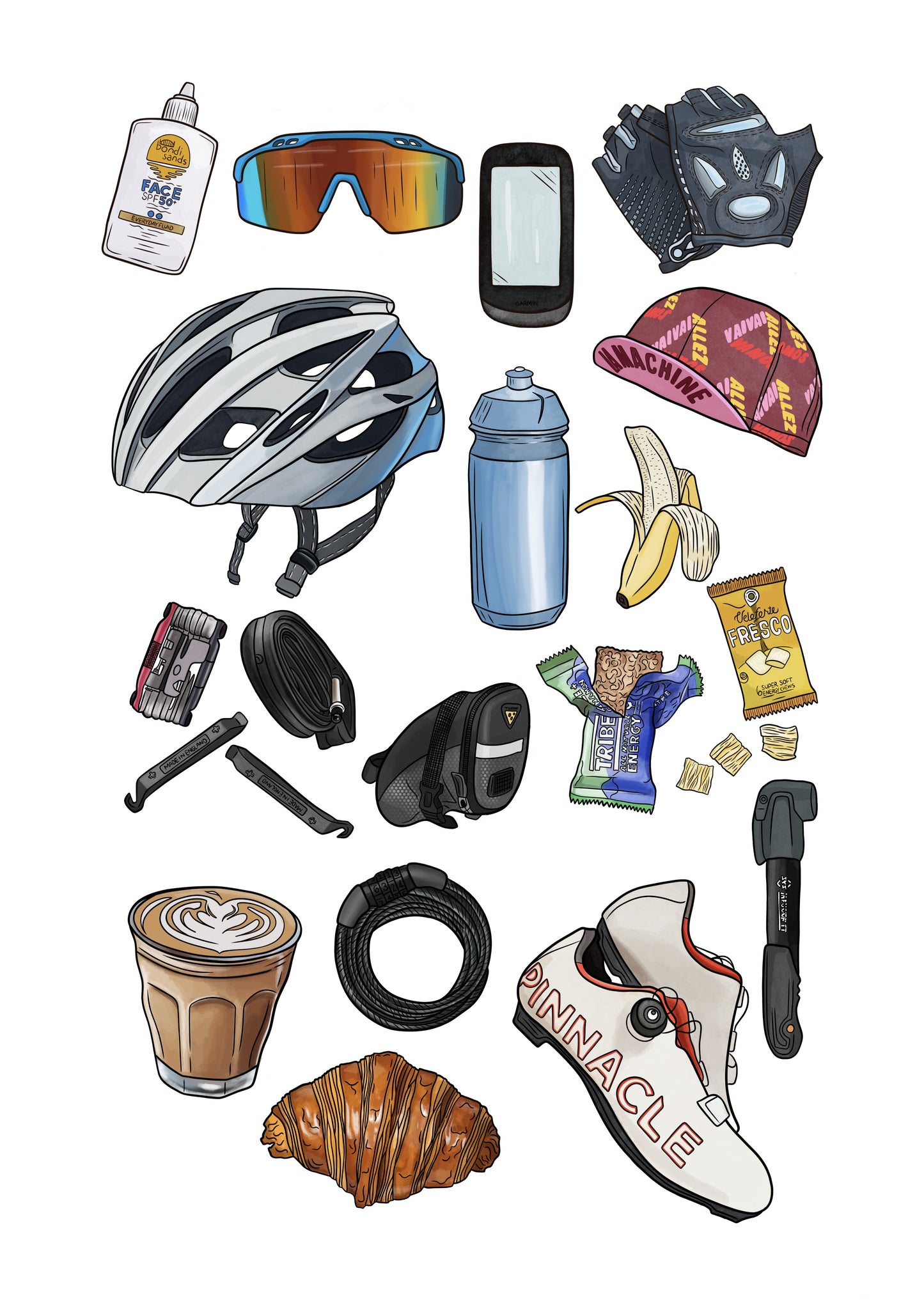 Cycling & Coffee - A4 or A3